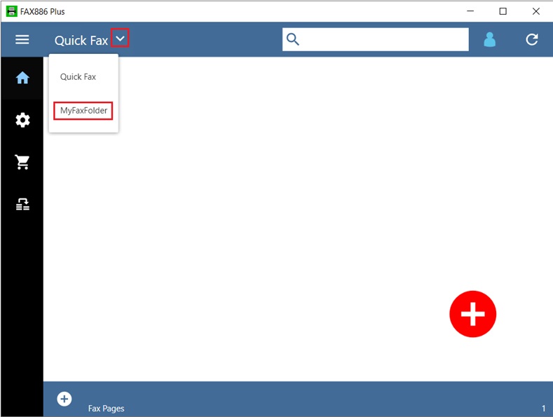 FAX886 Plus - Switch to the watched folder screen